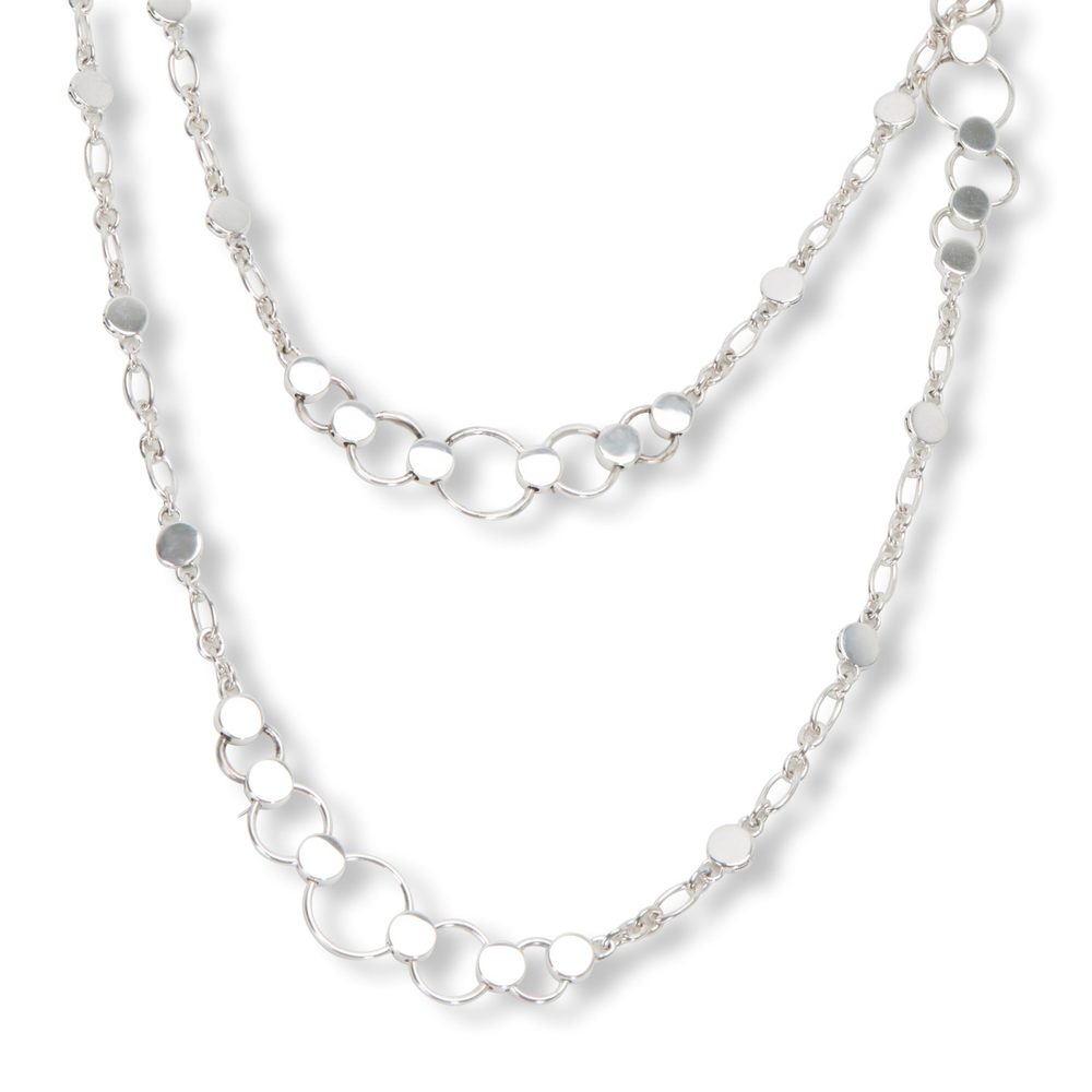 John Hardy Dot & Circle Necklace in Sterling Silver 36"
